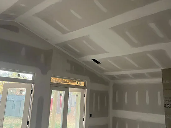 drywall-projects new vaulted ceiling and interior walls
