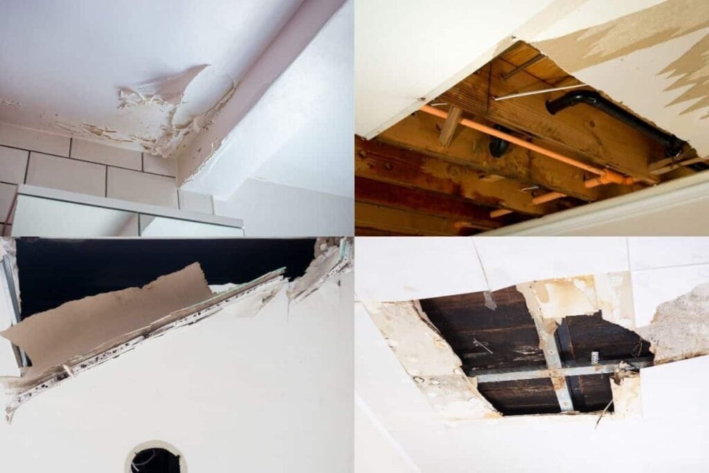 common types of ceiling damage
