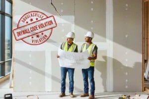 comparison of drywall code violation and compliance