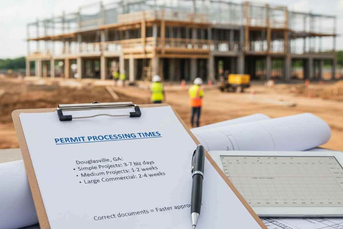 fast commercial drywall permit processing times ga