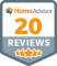 homeadvisor badge in 20 reviews with 5-star rating