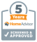 homeadvisor 5 years screened & approved badge