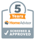 homeadvisor 5 years screened & approved badge
