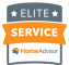 homeadvisor elite service badge with stars